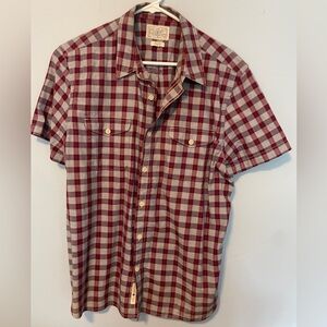 Lucky Brand Plaid Short Sleeve Button Up Shirt